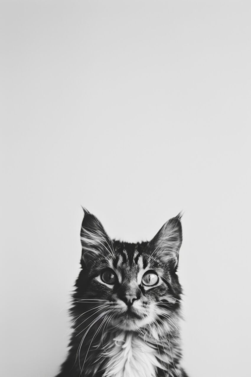 Fotografie Poster Katze Porträt schwarz-weiß minimalistisch