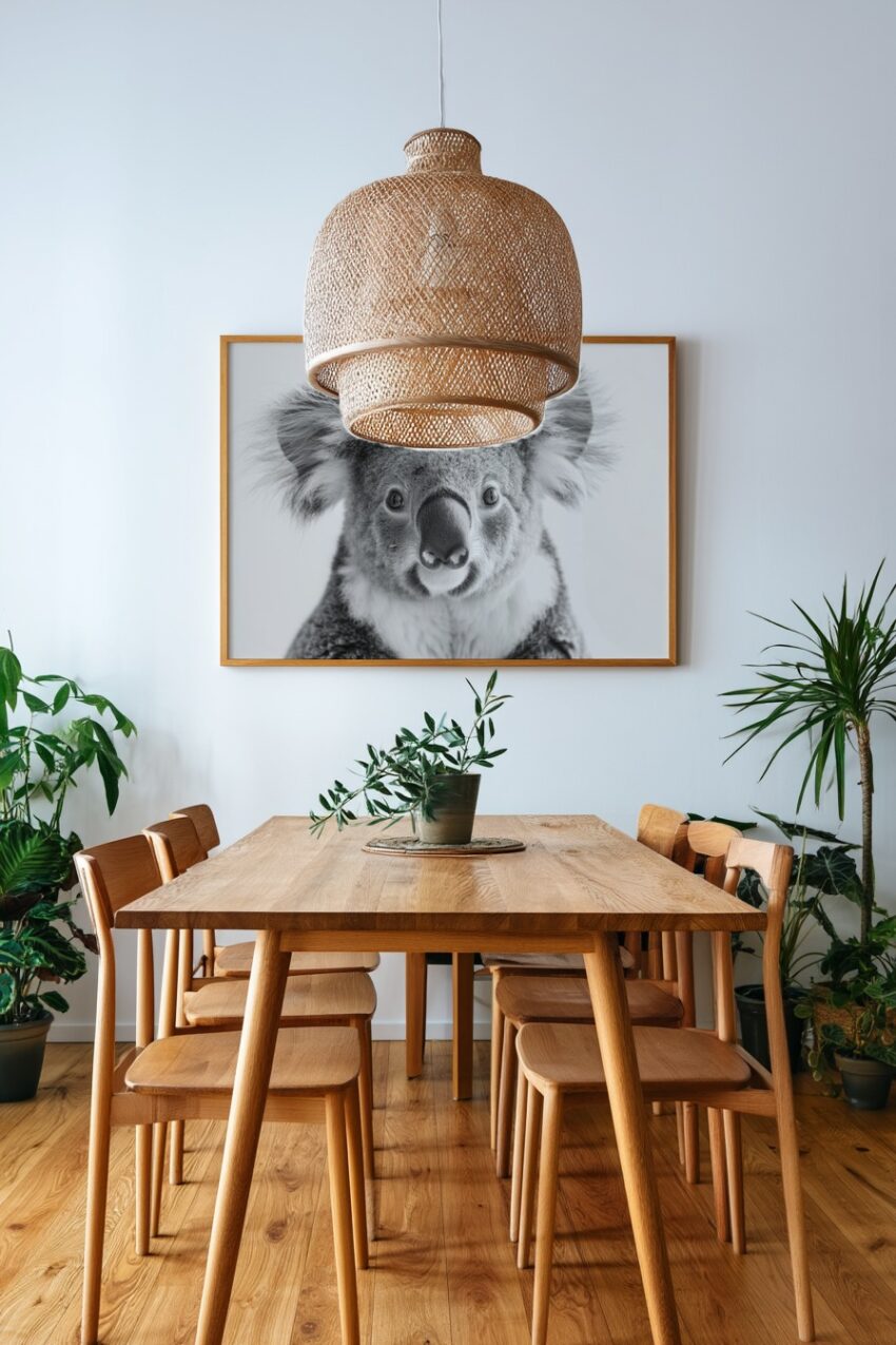Fotografie Poster Koala frontal schwarz-weiß