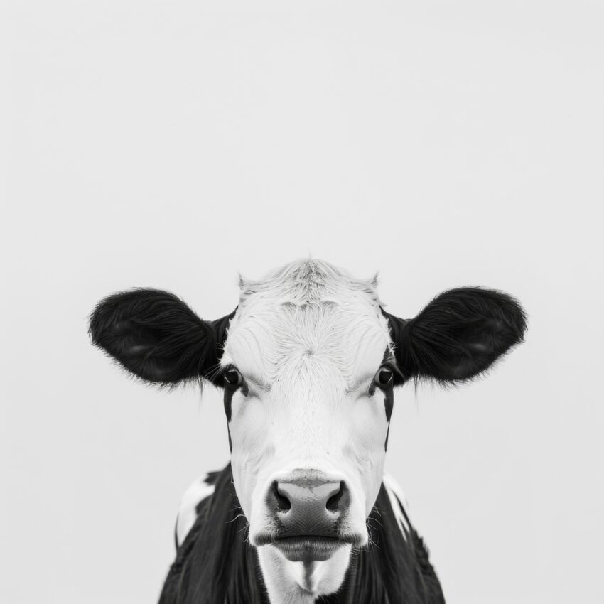 Fotografie Poster kuh Porträt schwarz-weiß minimalistisch