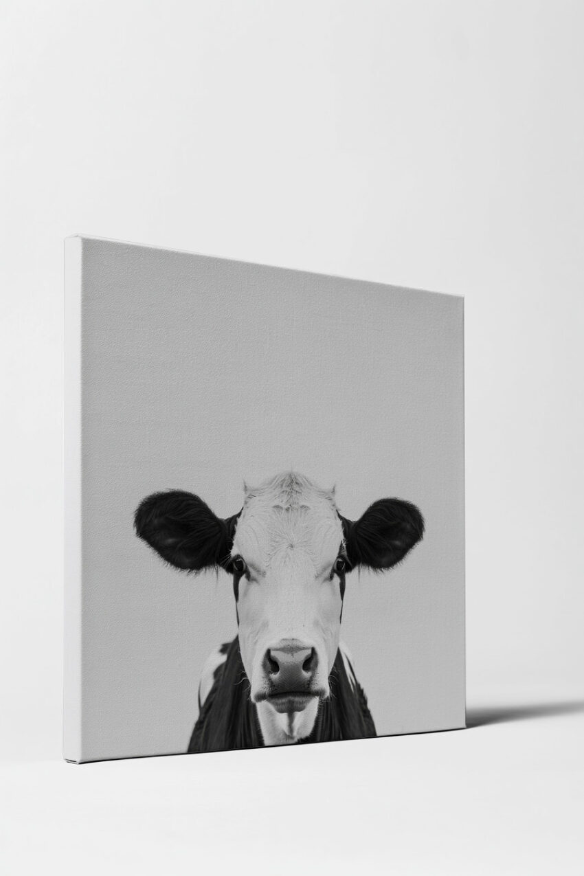 Fotografie Poster kuh Porträt schwarz-weiß minimalistisch