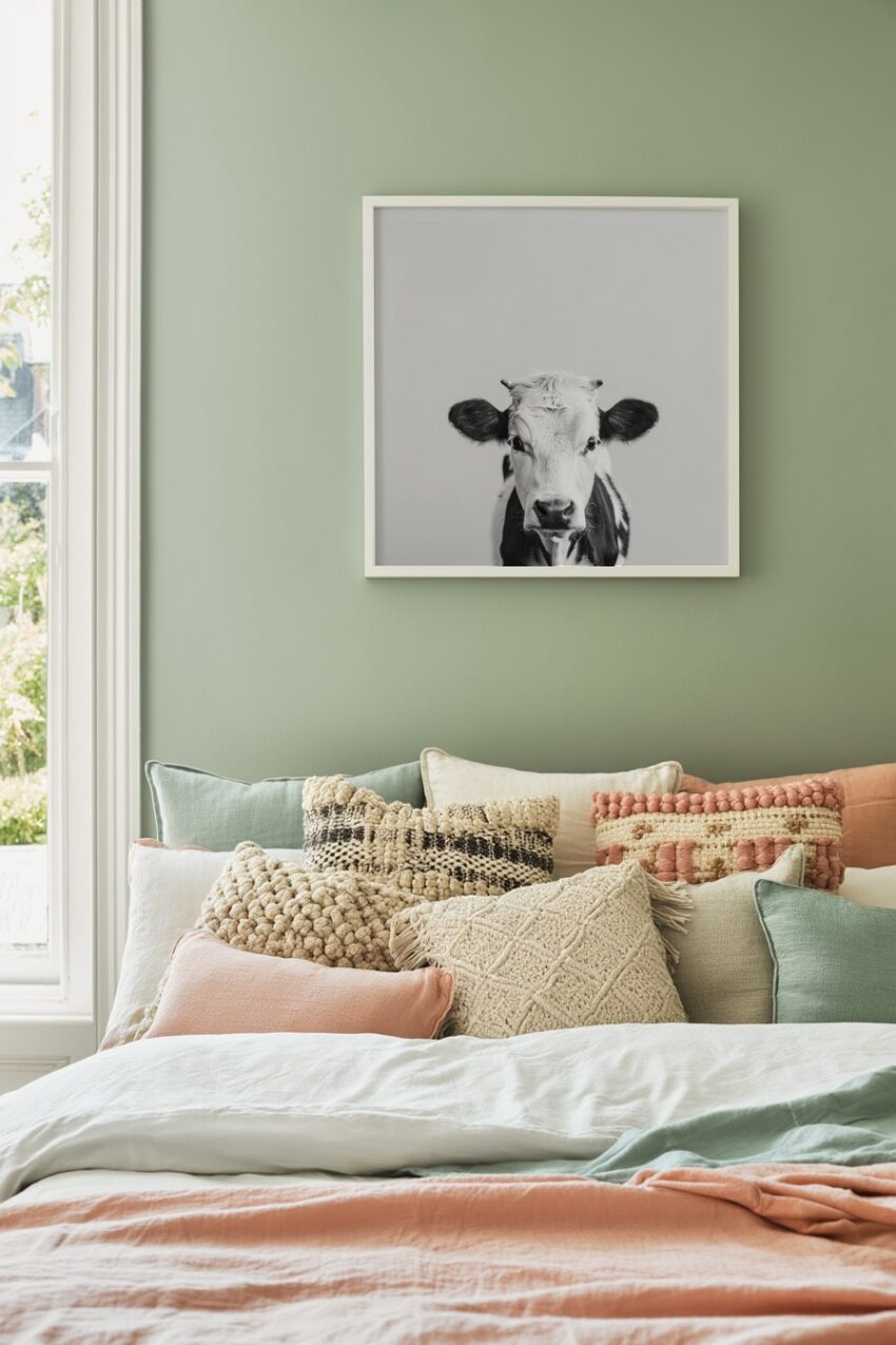 Fotografie Poster Kalb frontal schwarz-weiß