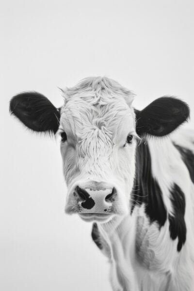 Kuh im Minimal Gerahmt