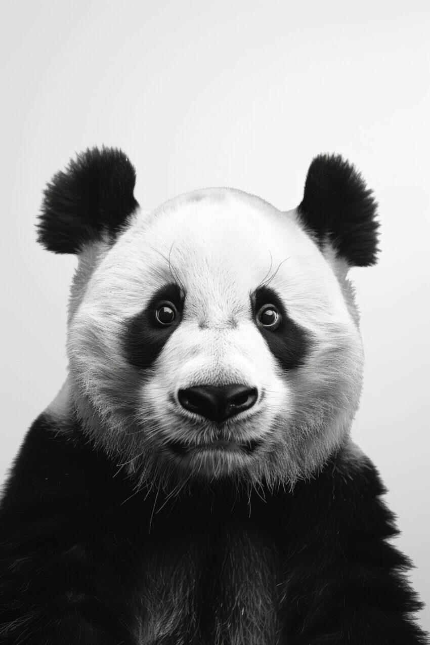 Fotografie Poster Panda Nahaufnahme schwarz-weiß detailreich