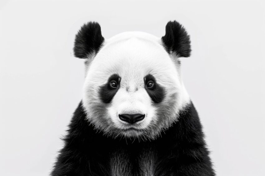 Fotografie Poster Panda schwarz weiß klar