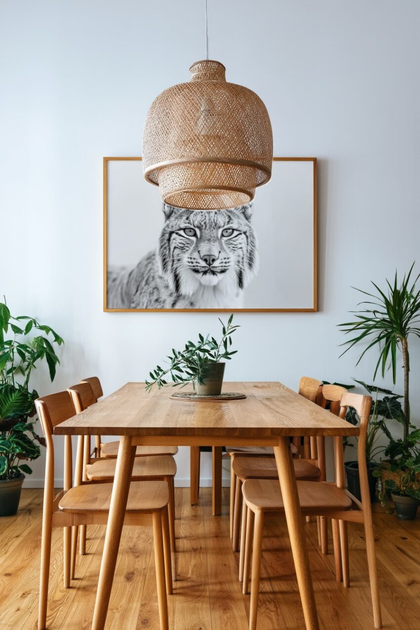 Fotografie Poster Luchs Porträt schwarz-weiß