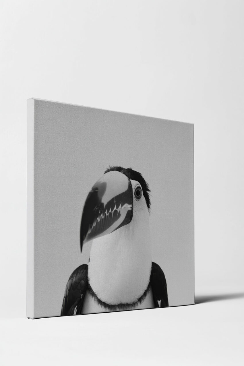 Fotografie Poster Tukan Nahaufnahme Schwarz-Weiß