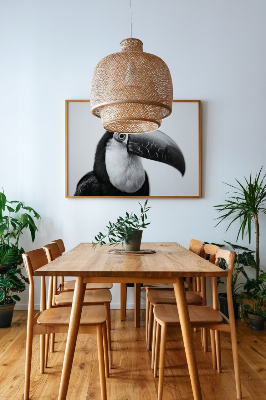 Fotografie Poster Tukan Schnabel schwarz-weiß Profil