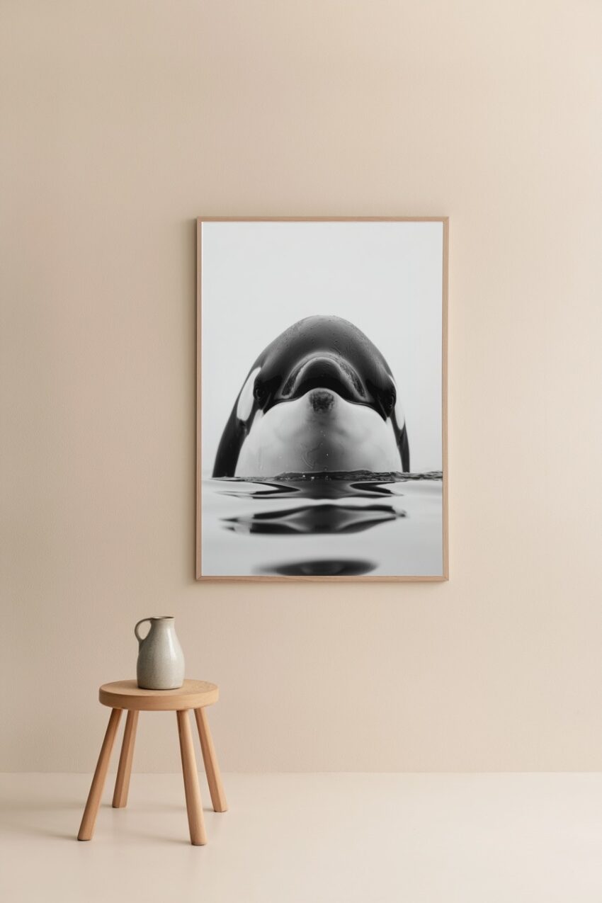 Fotografie Poster Orkawal Nahaufnahme Schwarzweiß Wasser