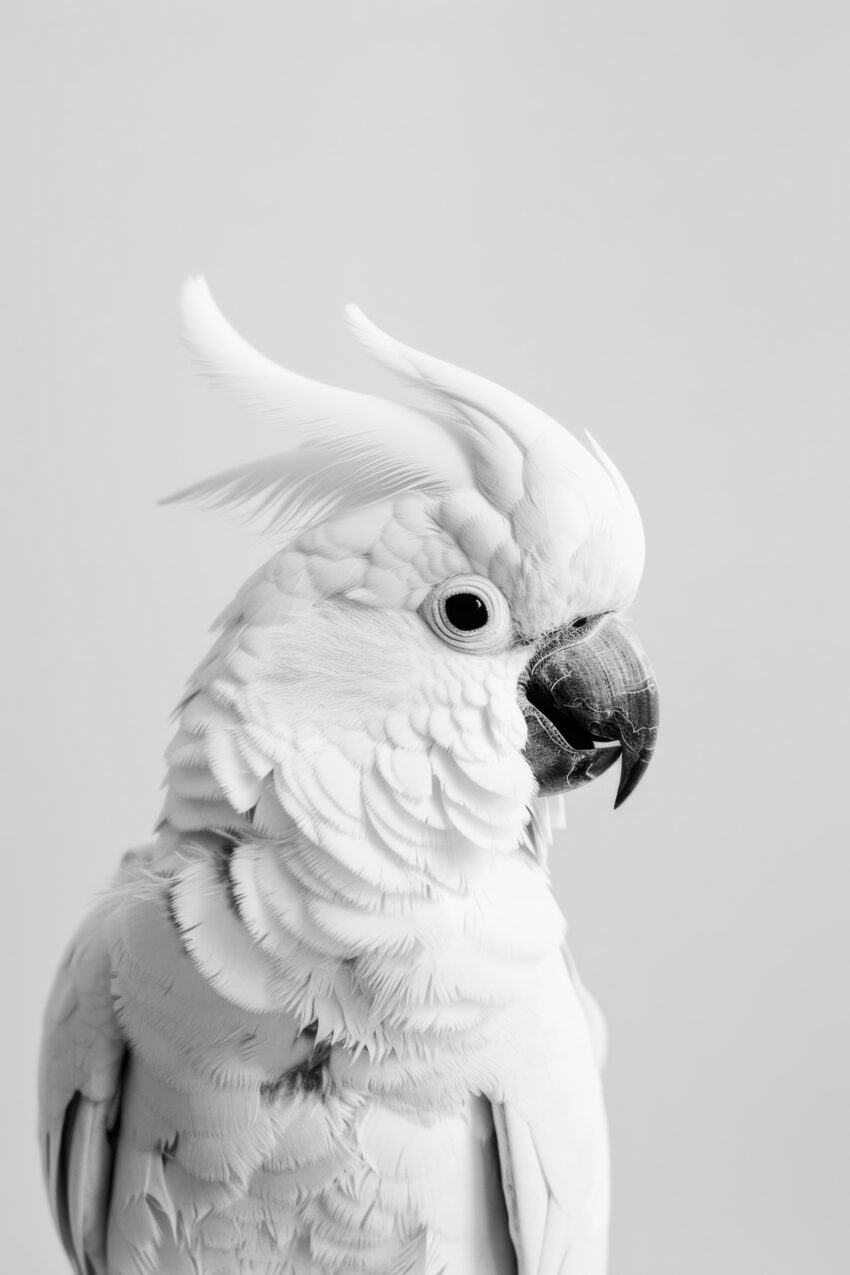 Fotografie Poster Kakadu Weiß elegant monochrom