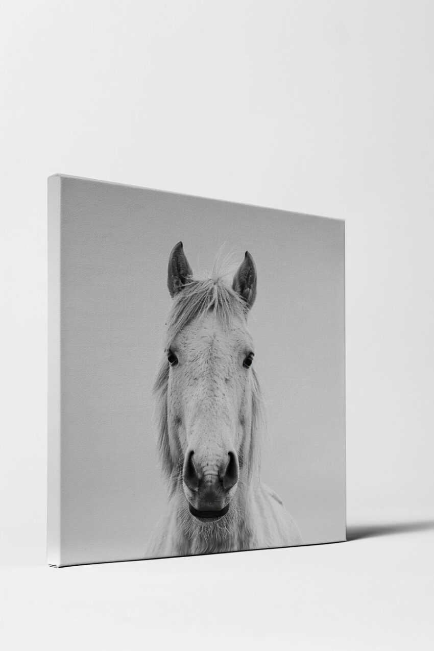 Fotografie Poster Pferd Porträt frontal schwarz-weiß