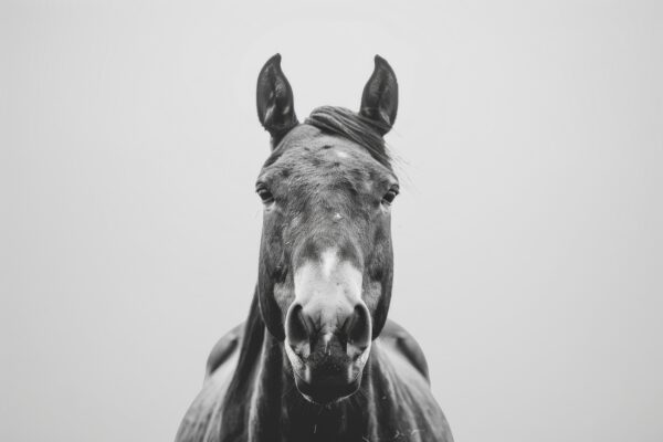 Pferd Frontal Schwarzweiß Poster