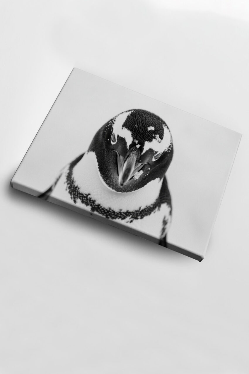 Fotografie Poster Pinguin frontal schwarz-weiß