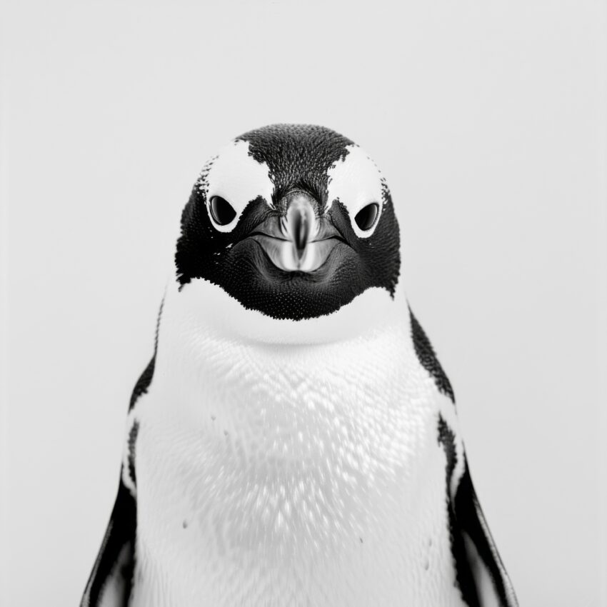 Fotografie Poster Pinguin Porträt schwarz-weiß klar