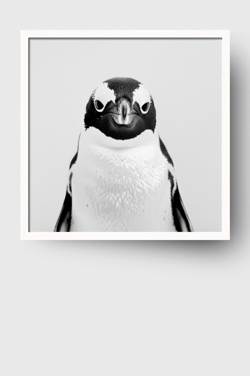Fotografie Poster Pinguin Porträt schwarz-weiß klar