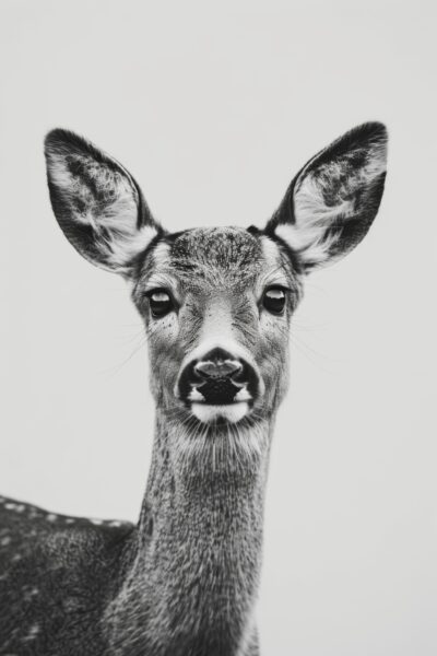 Reh Blick Frontal Gerahmt