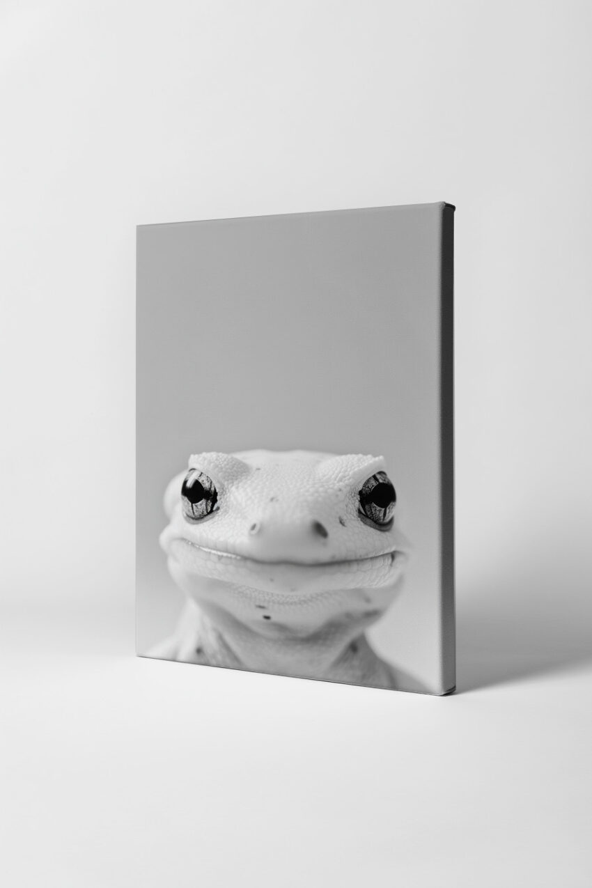 Fotografie Poster Eidechse Nahaufnahme schwarz-weiß Detail