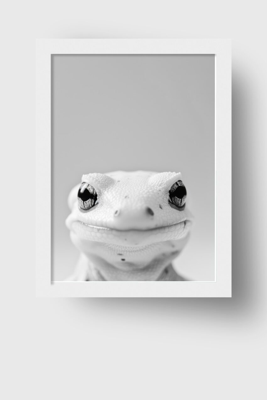 Fotografie Poster Eidechse Nahaufnahme schwarz-weiß Detail