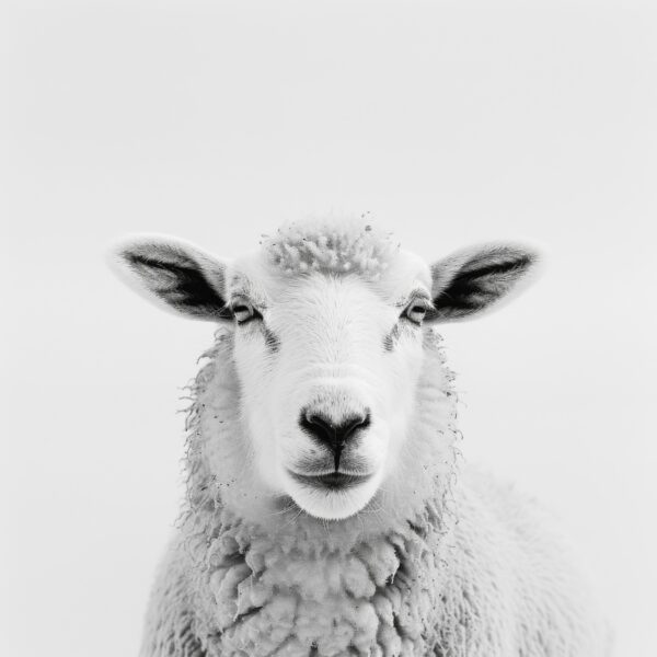 Schaf Kopf Frontal Gerahmt