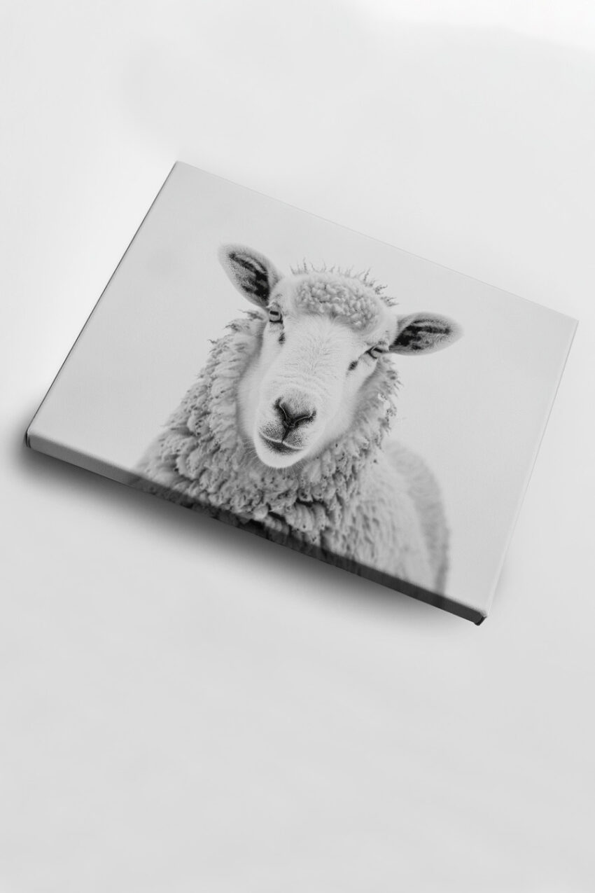 Fotografie Poster Schaf klar monochrom schwarz-weiß