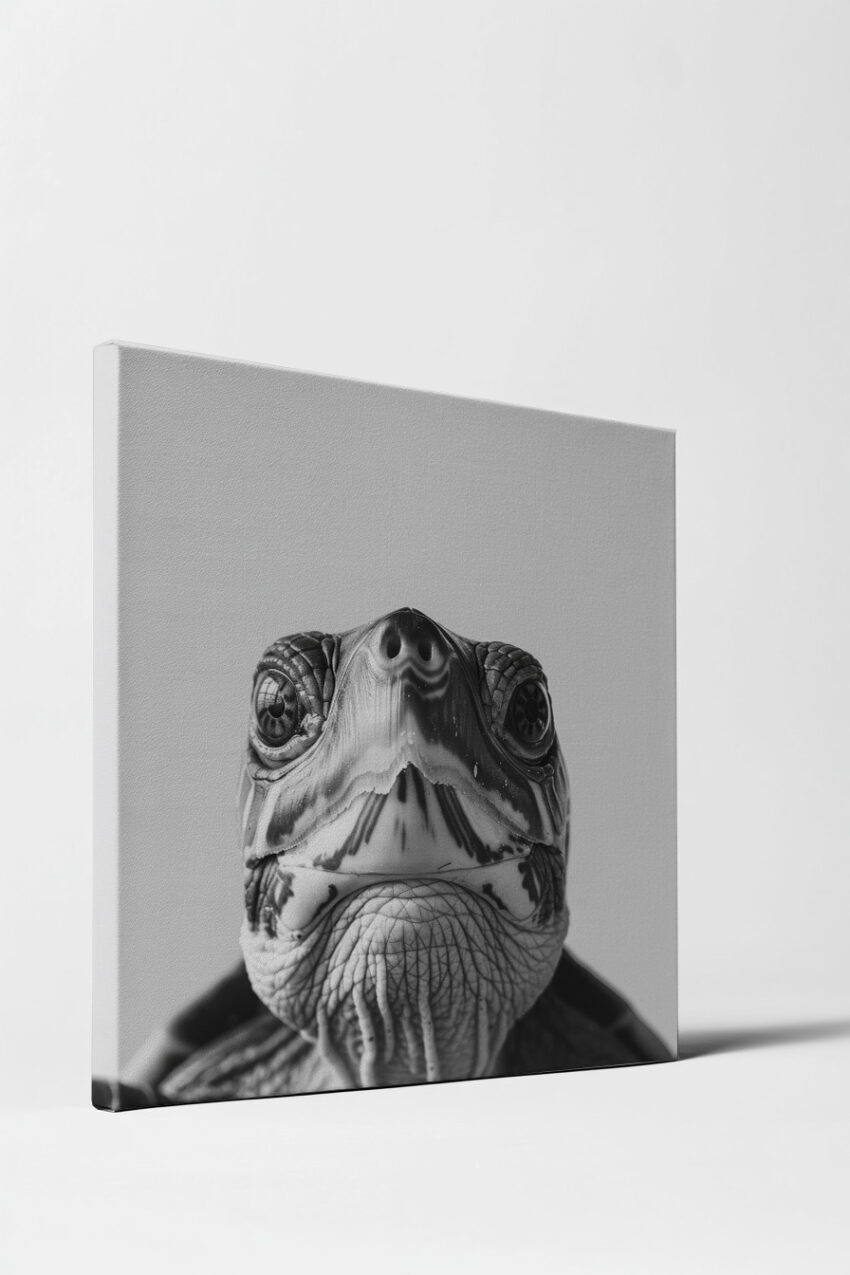 Fotografie Poster Schildkröte Nahaufnahme schwarz-weiß