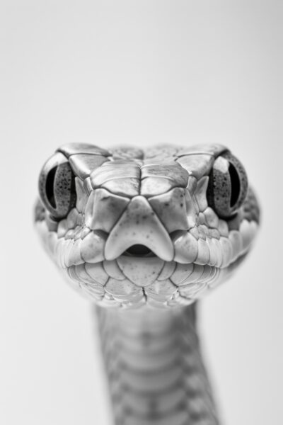 Schlange Kopf Frontal Gerahmt