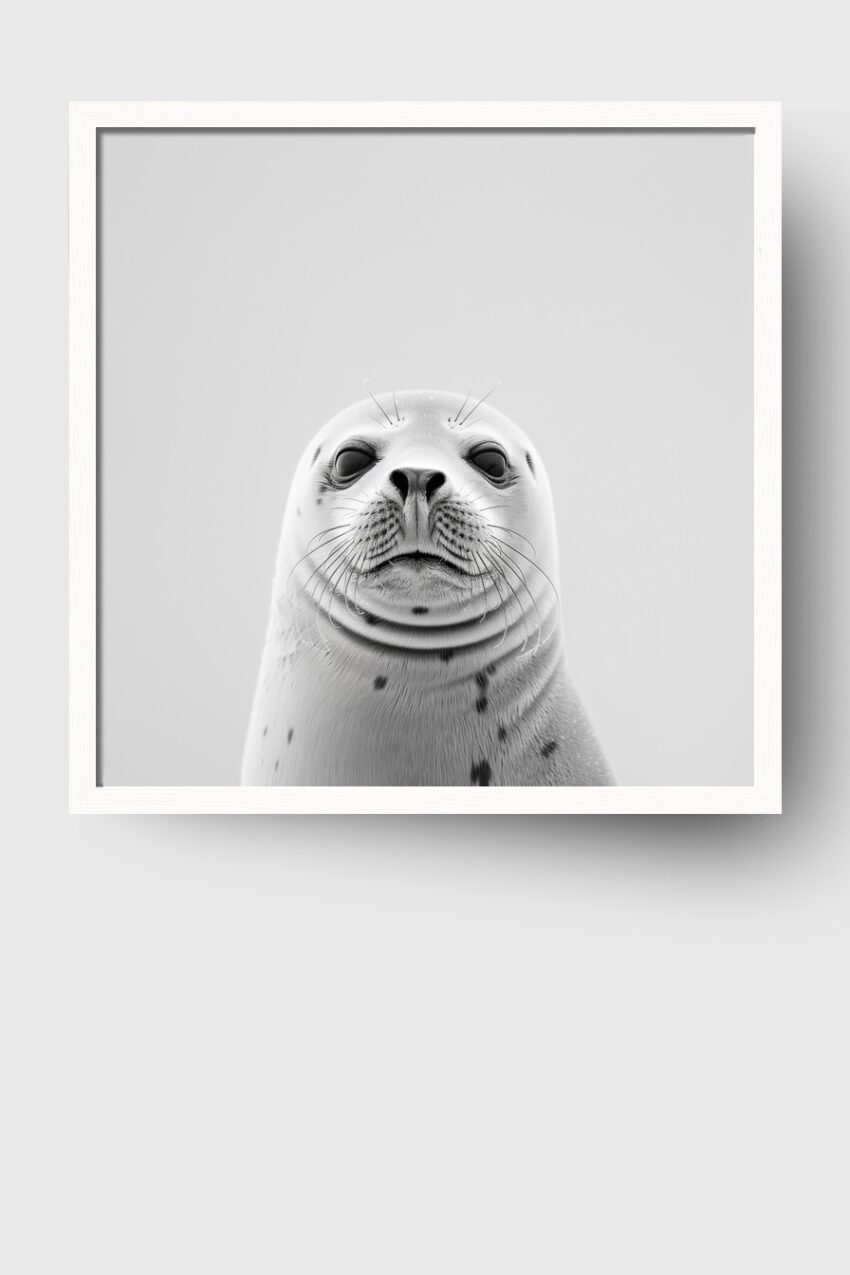 Fotografie Poster Seehund Detail schwarz-weiß klar