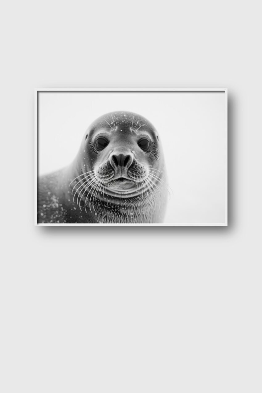Fotografie Poster Robbe schwarz-weiß Nahaufnahme Detail