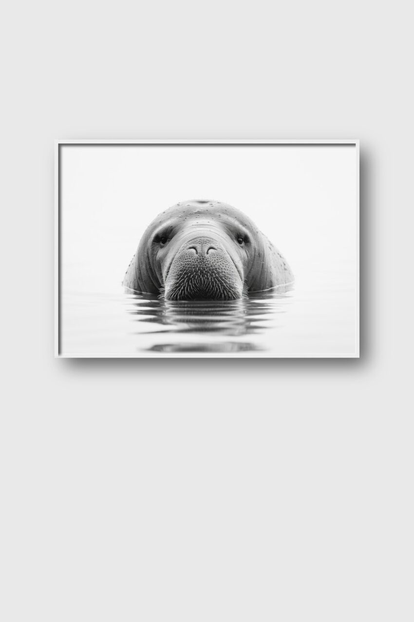 Fotografie Poster Seeelefant Kopf schwarz-weiß Nahaufnahme