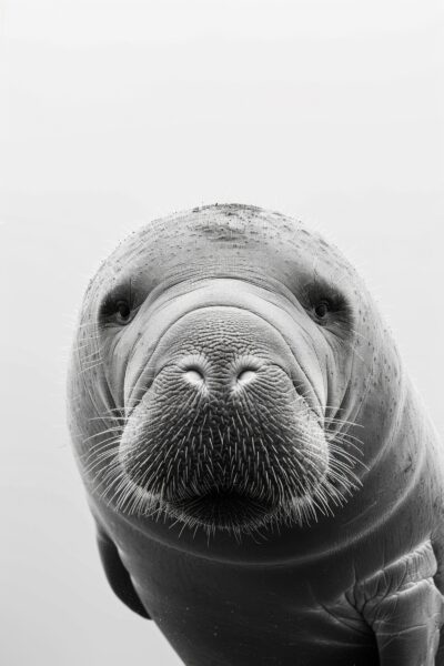 Seekuh Schnauze Nah Gerahmt