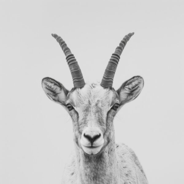 Steinbock Hörner Gerahmt