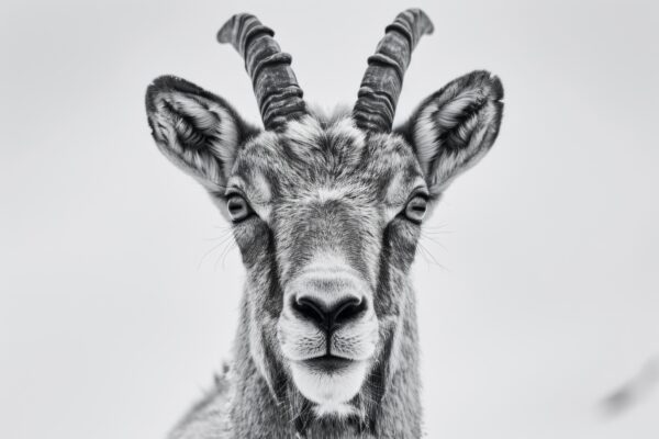 Steinbock Frontal Leinwandbild