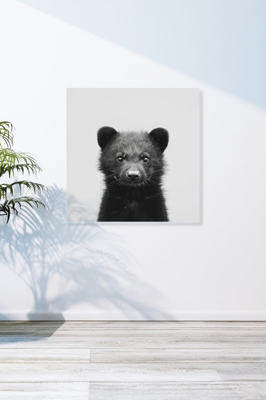 Fotografie Poster Tatzelwurm schwarz-weiß Nahaufnahme Porträt