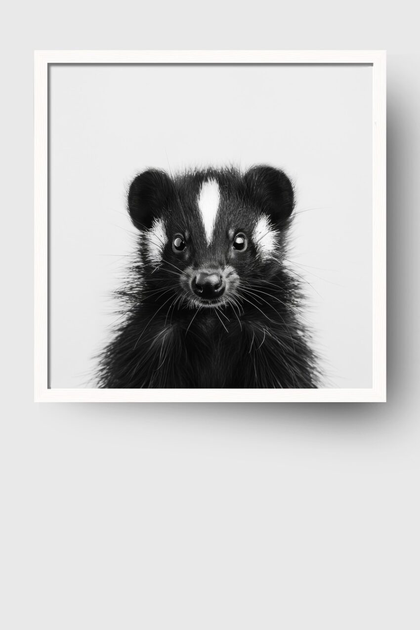 Fotografie Poster Dachs Kopf schwarz-weiß