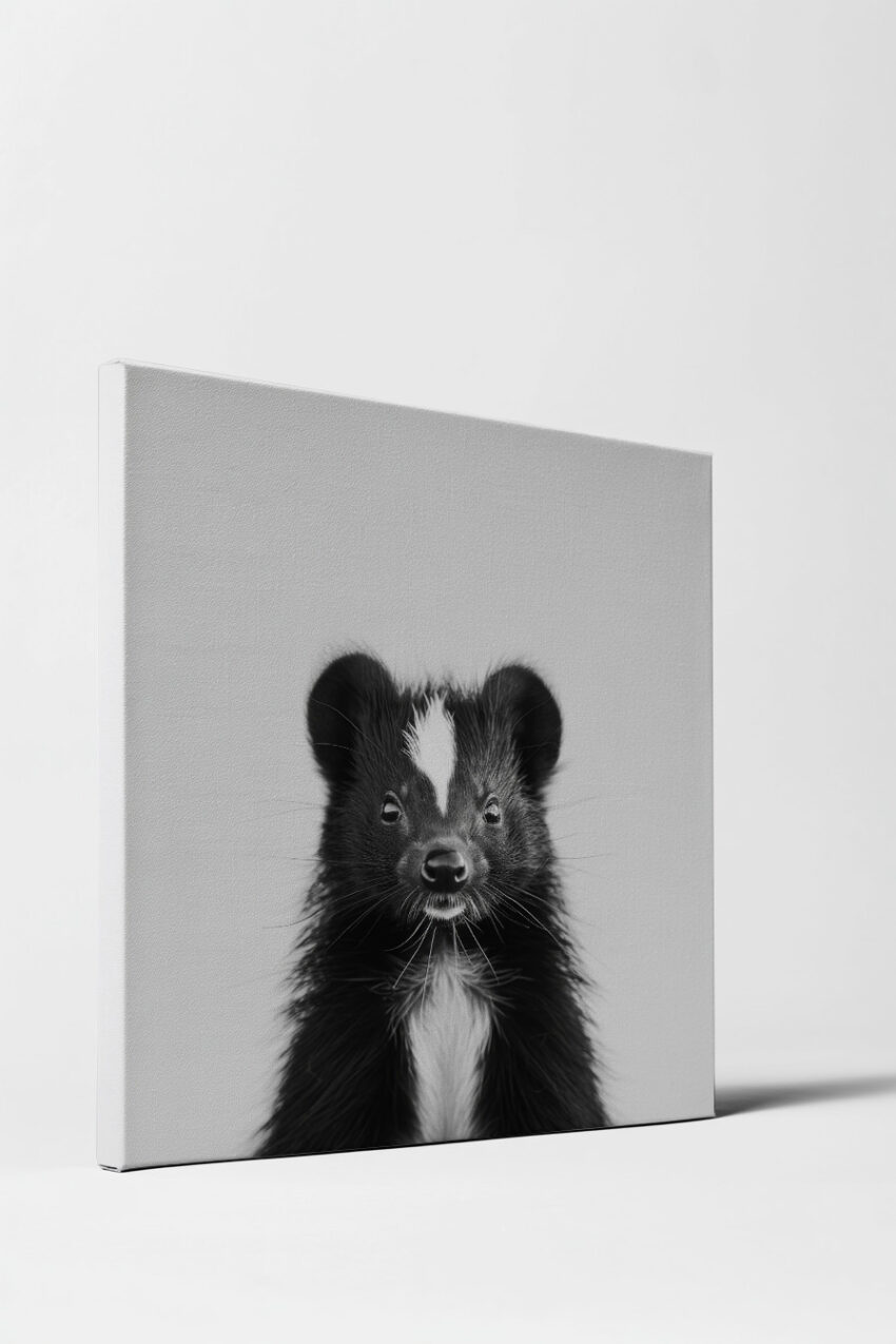 Fotografie Poster Stinktier Frontal schwarz-weiß