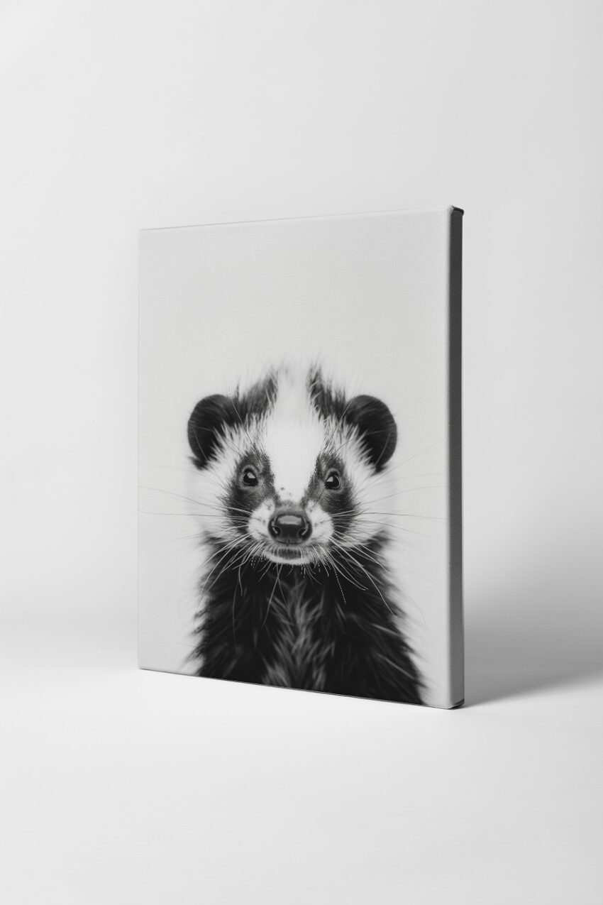 Fotografie Poster Dachs schwarz-weiß klar frontal