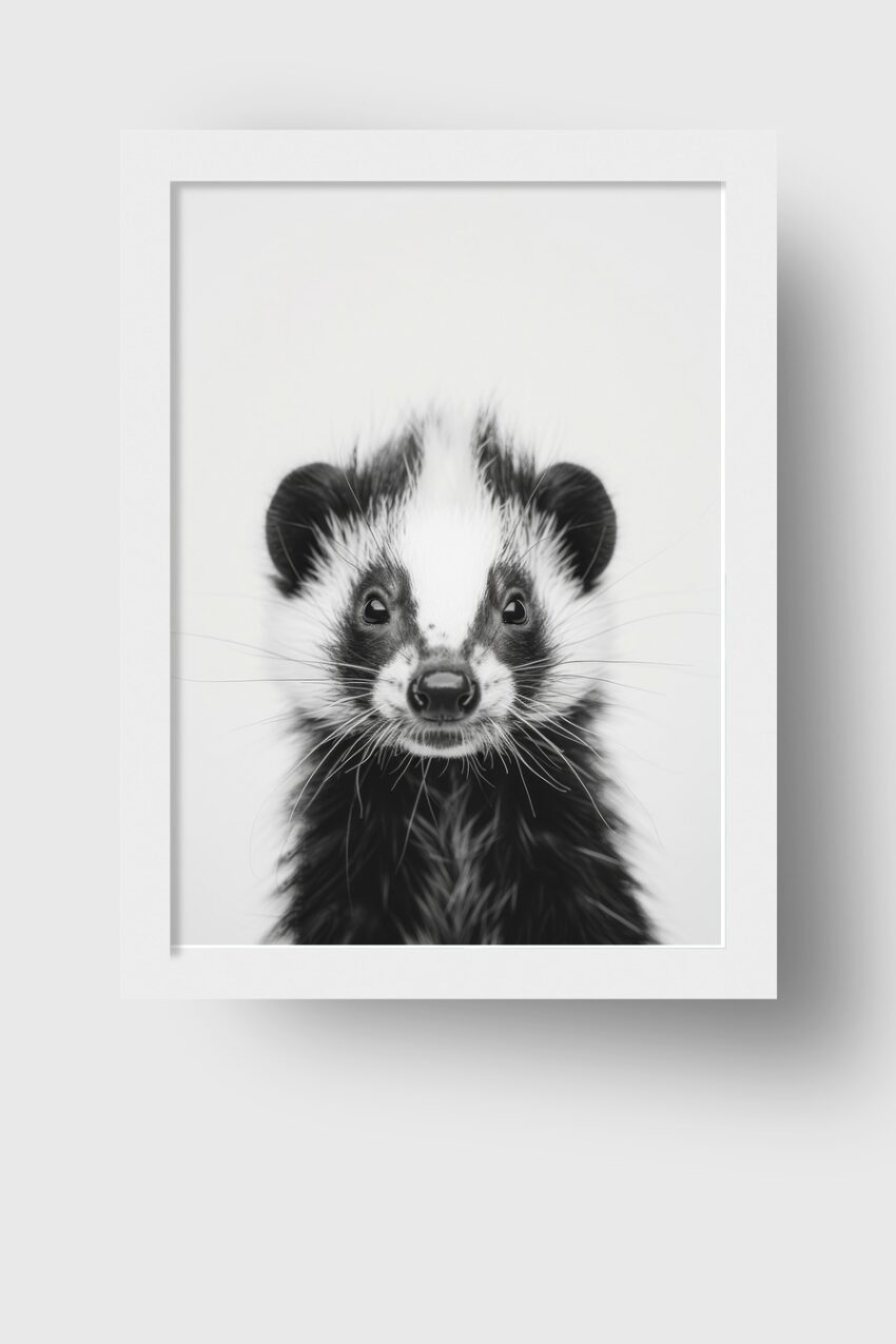 Fotografie Poster Dachs schwarz-weiß klar frontal