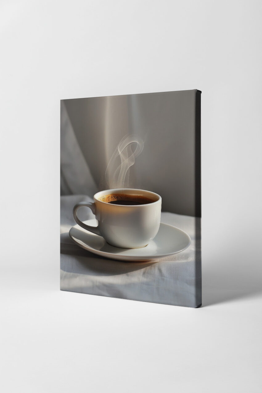Fotografie Poster Kaffee Tasse Dampf warm nah
