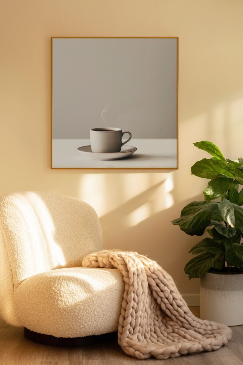 Fotografie Poster Tasse Kaffee minimalistisch neutral