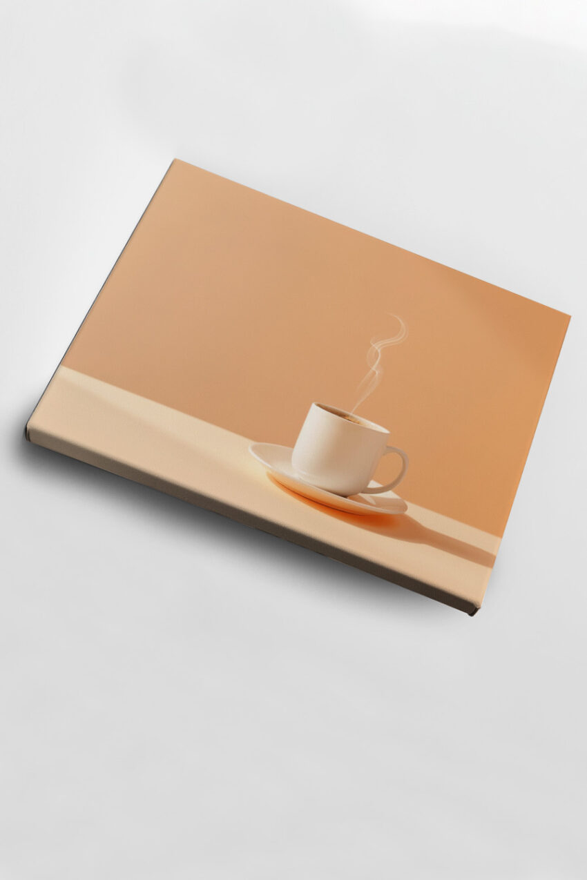 Fotografie Poster Tasse heiße Getränke Dampf minimalistisch beige