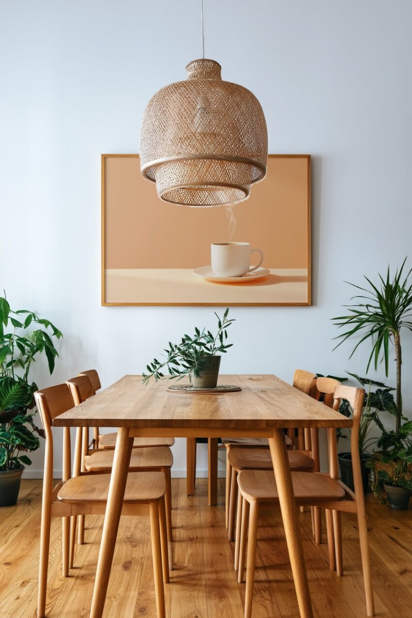 Fotografie Poster Tasse heiße Getränke Dampf minimalistisch beige