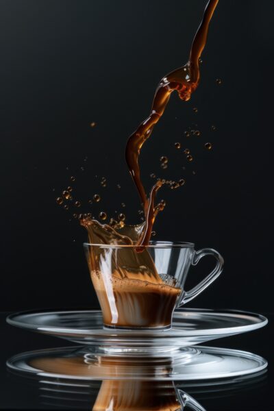 Kaffee Spritzt Gerahmt