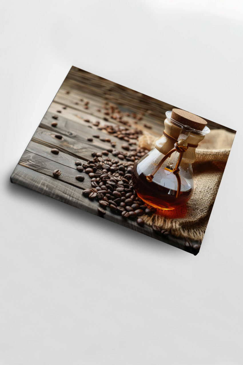 Fotografie Poster Kaffee Karaffe Glas braun rustikal