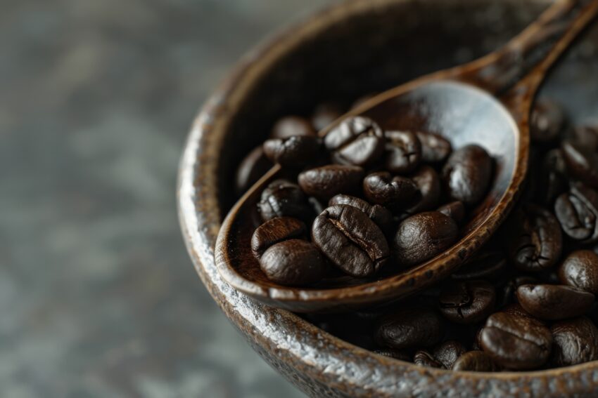 Fotografie Poster Kaffeebohnen Detail braun natur