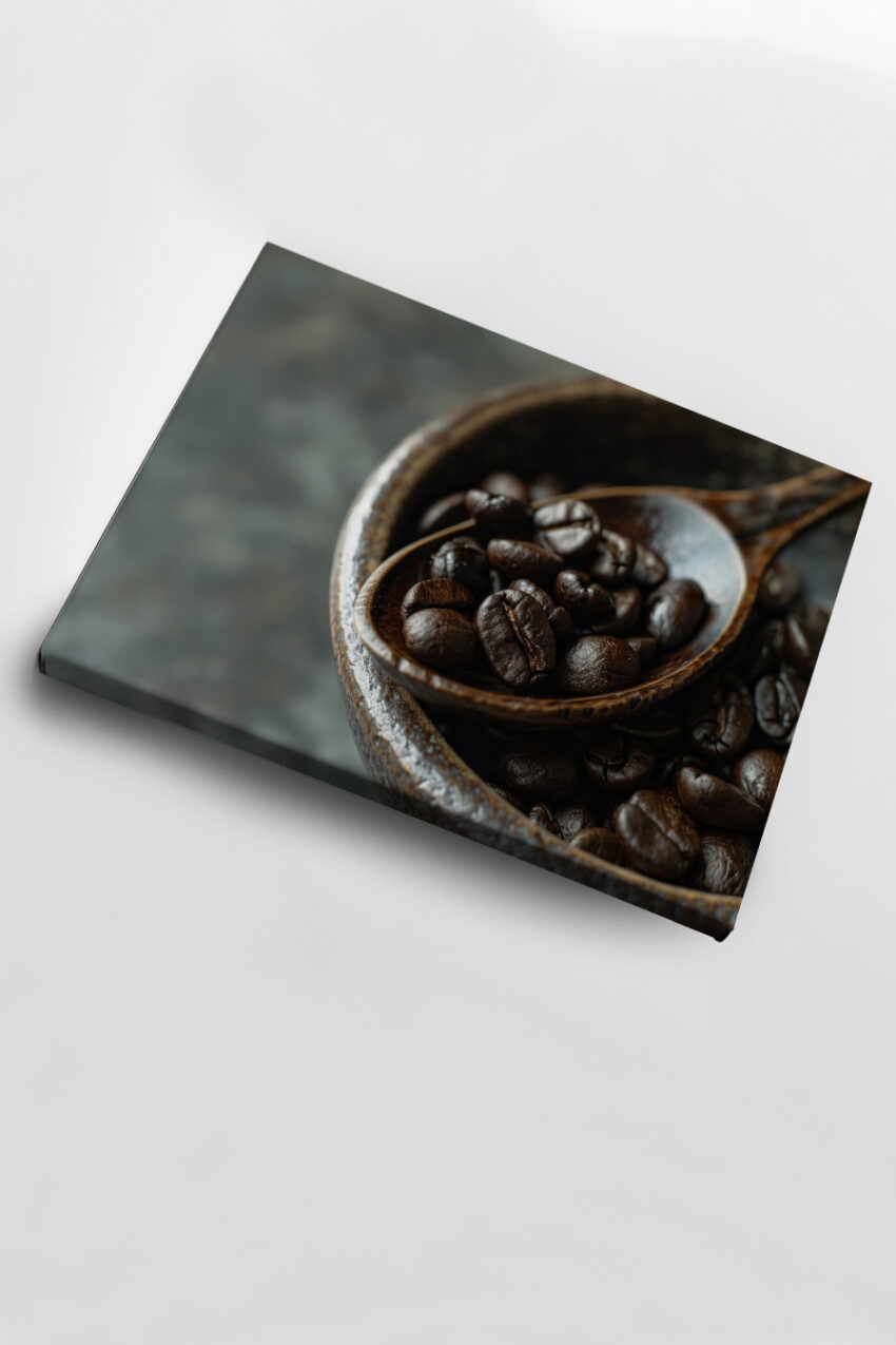 Fotografie Poster Kaffeebohnen Detail braun natur