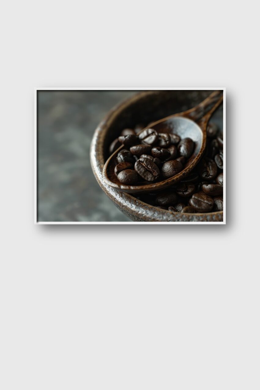 Fotografie Poster Kaffeebohnen Detail braun natur