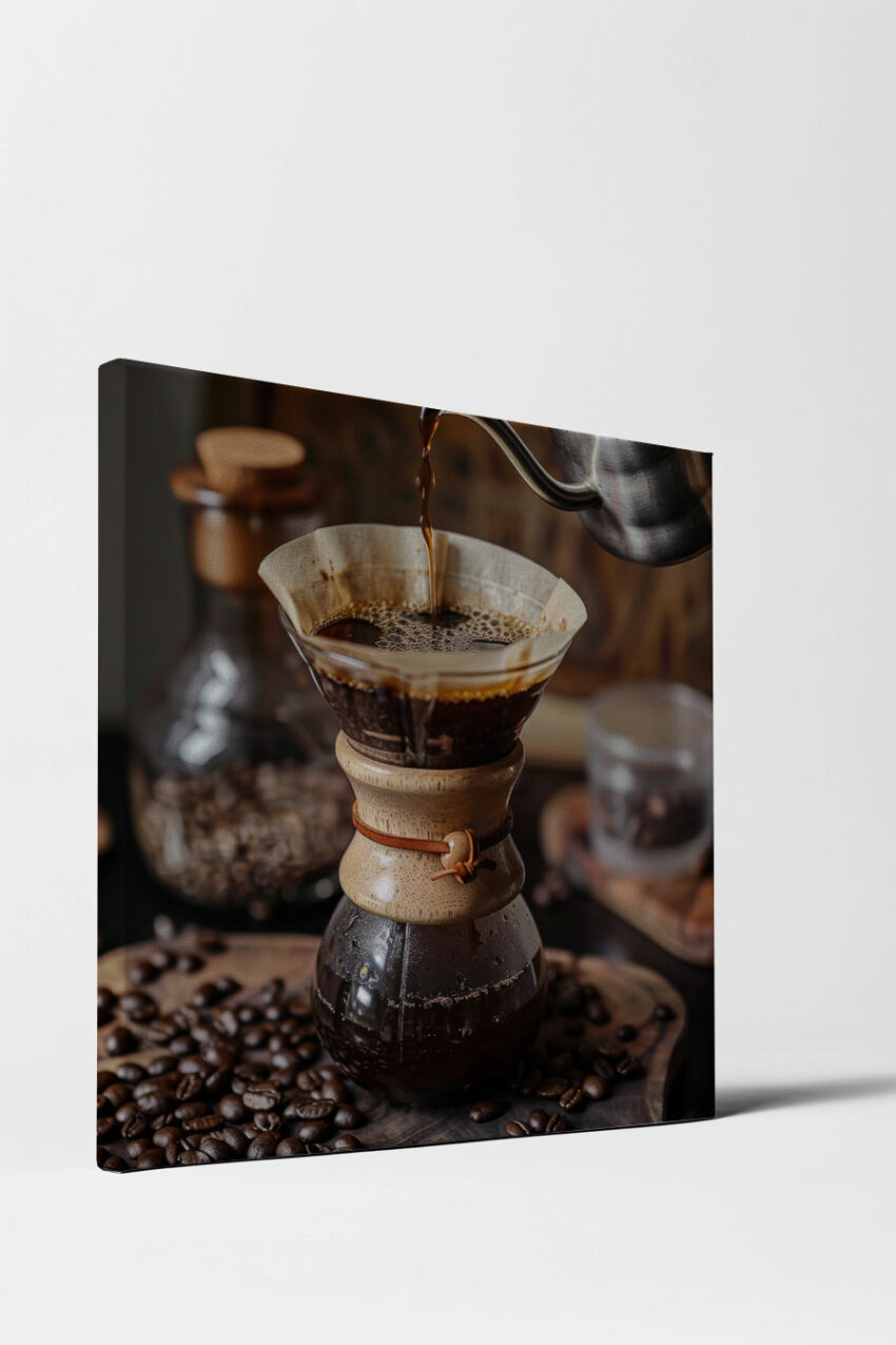 Fotografie Poster Kaffeebereiter frisch gebrüht braun schwarz