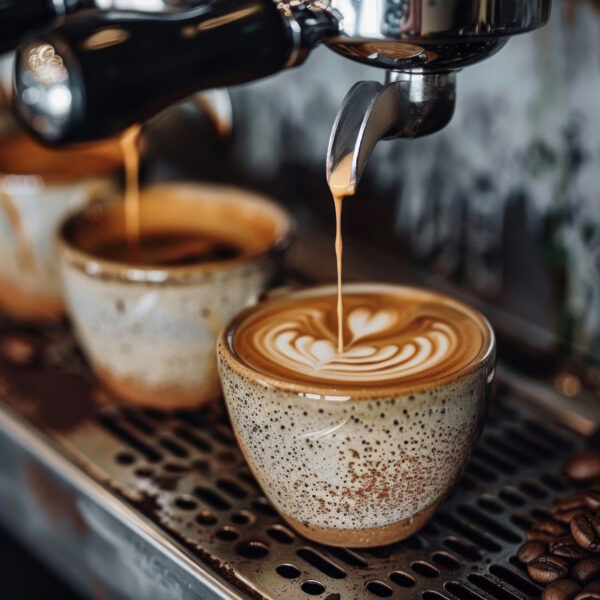 Latte Art Herz Gerahmt