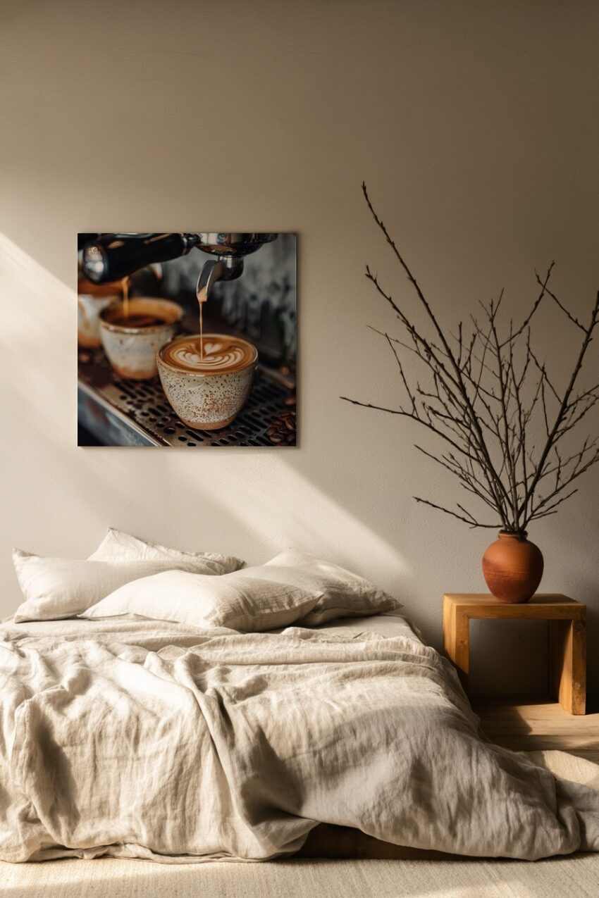 Fotografie Poster Latte Art Herz Braun Creme