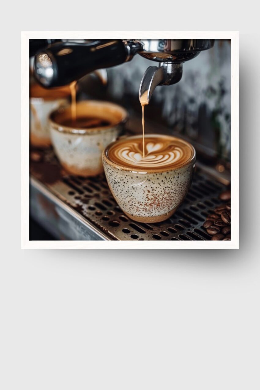 Fotografie Poster Latte Art Herz Braun Creme