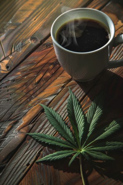 Cannabisblatt Kaffee Gerahmt